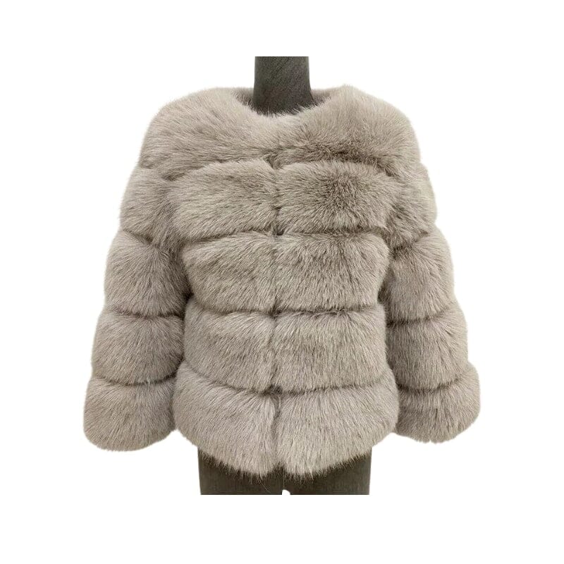 Gewellter Pelzmantel - 70% Rabatt + Kostenloser Versand