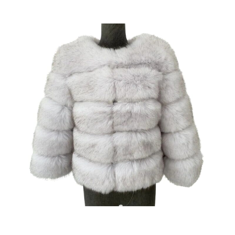 Gewellter Pelzmantel - 70% Rabatt + Kostenloser Versand