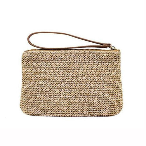 straw clutch wristlet