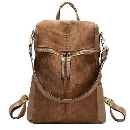 Suede backpack shoulder bag