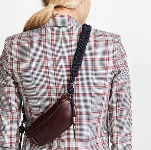 brown leather fanny pack womens