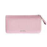Pink wallet with zipper closure