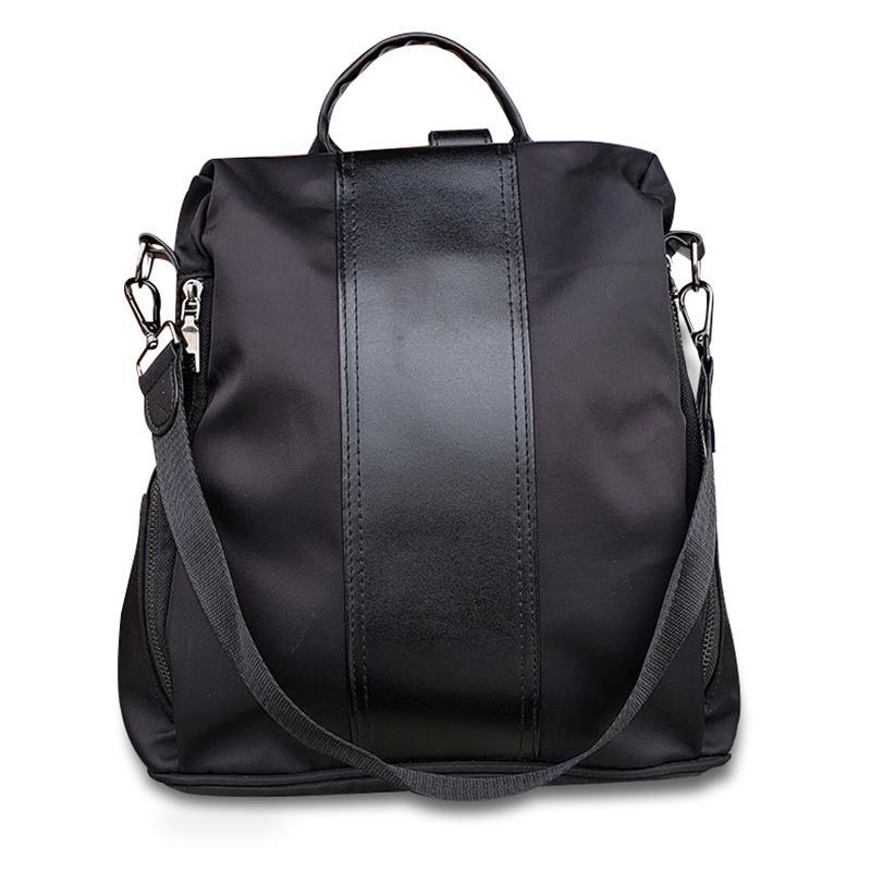 Black backpack purse anti theft