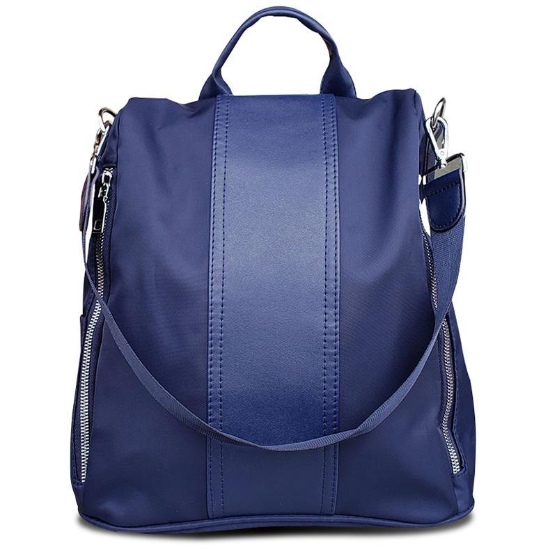 Blue backpack purse anti theft