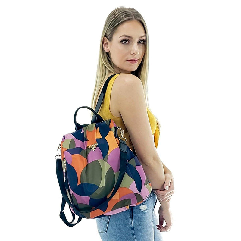 Anti theft backpack colorful for women, Design 1, Design 2, Design 3