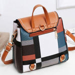 Convertible plaid backpack purse