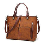 Brown vintage leather tote
