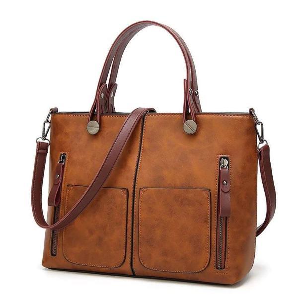 Brown vintage leather tote