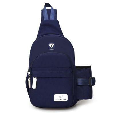 Blue sling bag water bottle holder 
