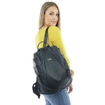 Nylon backpack purse convertible for women, Black, Gray, Red