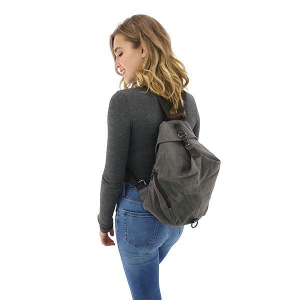 Canvas anti theft backpack women