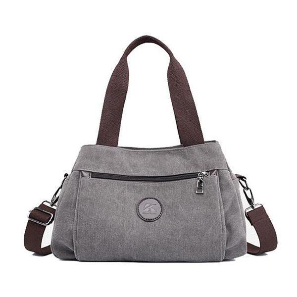 Canvas handbag crossbody triple compartment 