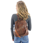 Convertible backpack leather for women, Black, Brown, Burgundy