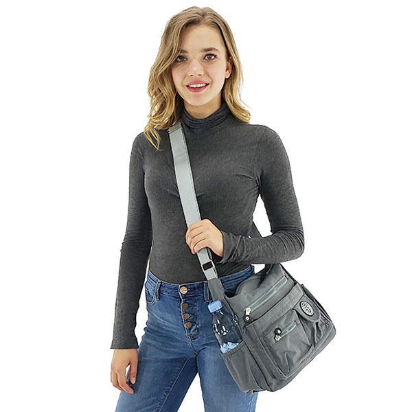 Crossbody bags with water bottle holder, Black, Light Blue, Dark Blue, Gray, Emerald, Coffee, Watermelon Red, Rose Red, Purple, Khaki