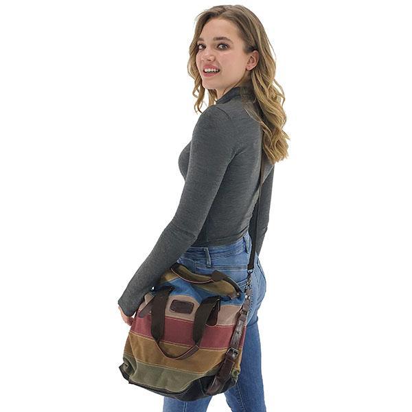 Crossbody canvas messenger handbag patch work
