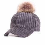Impressive Women Pom-Pom Cap, dark grey