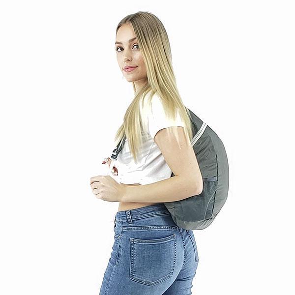 Foldable travel backpack grey