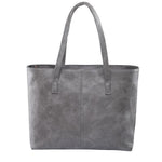 Gray cheap faux leather tote bags