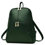 Green small leather backpack 