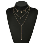 cubic zirconia triple choker pendant