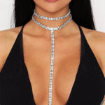Rhinestone double choker necklace 