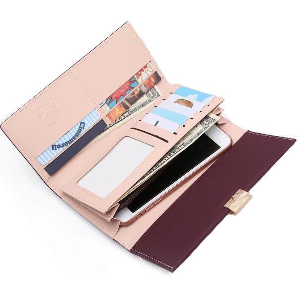 Burgundy clutch women's wallet