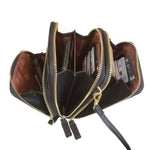 triple compartment small crossbody bag