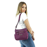 Nylon crossbody purse women, Black, Blue, Purple, Red
