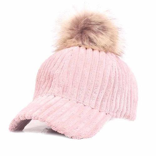 Impressive Women Pom-Pom Cap, pink