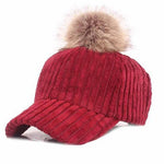 Impressive Women Pom-Pom Cap, red