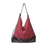 Burgundy canvas tote large bag