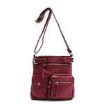 Burgundy vegan leather crossbody bag