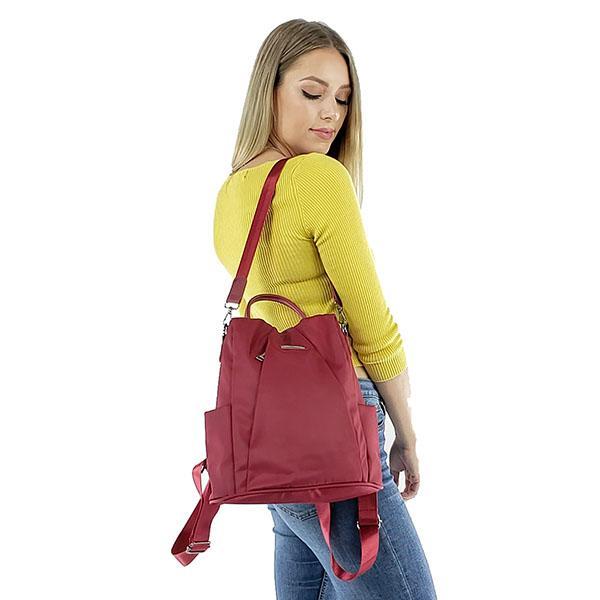 Red women backpack purse