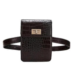 Black fashion fanny pack crocodile print
