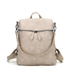 Beige Vegan leather backpack purse