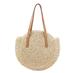 Straw beach bag with top handles