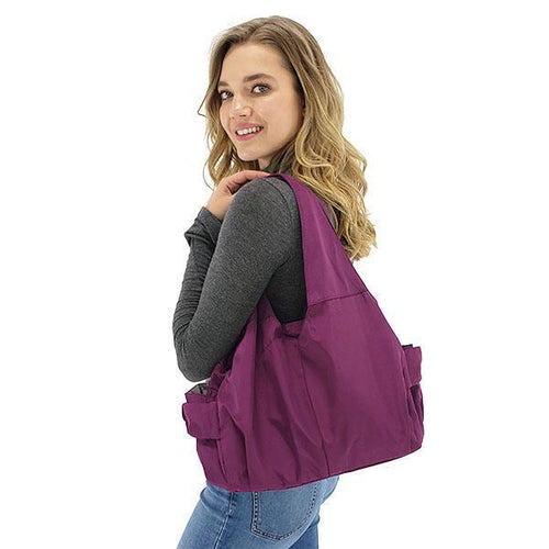 Tote bag nylon multiple pocket bottle holder, Black, Purple, Rose red, Burgundy, Deep Blue