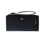 Black vegan leather wallet with wristlet