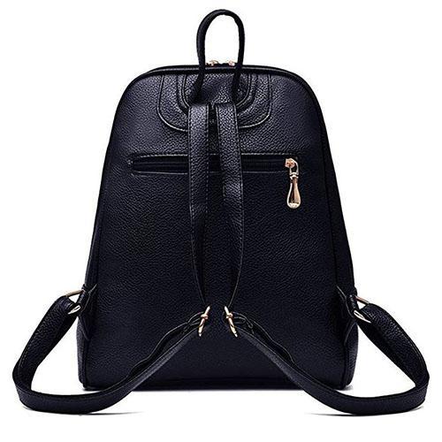small rear leather backpack