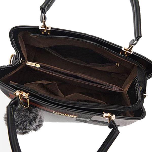 Double pocket Plaid crossbody bag 