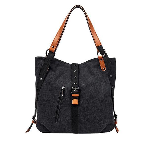 plain black canvas tote bag