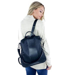 black anti theft women's backpack purse
