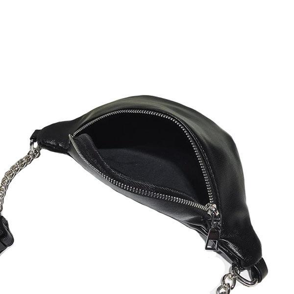 black belt bag with chian belt strap
