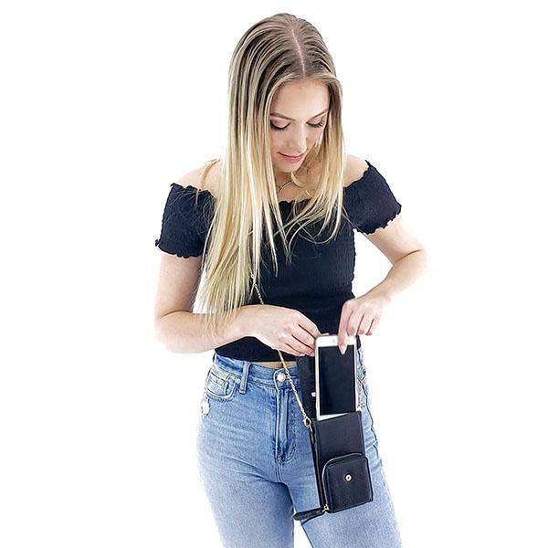 black cell phone purse wallet
