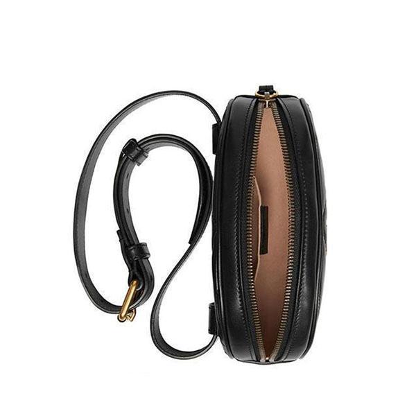black leather fanny pack with zipper closure