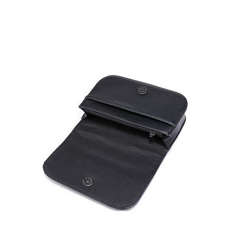 black leather multi pocket fanny pack