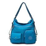 Sea blue convertible backpack purse