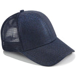 Blue ponytail baseball cap with glitter