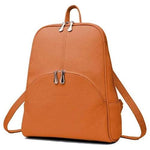 Brown small leather backpack purse for women