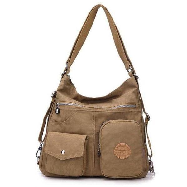 Khaki convertible nylon bag 